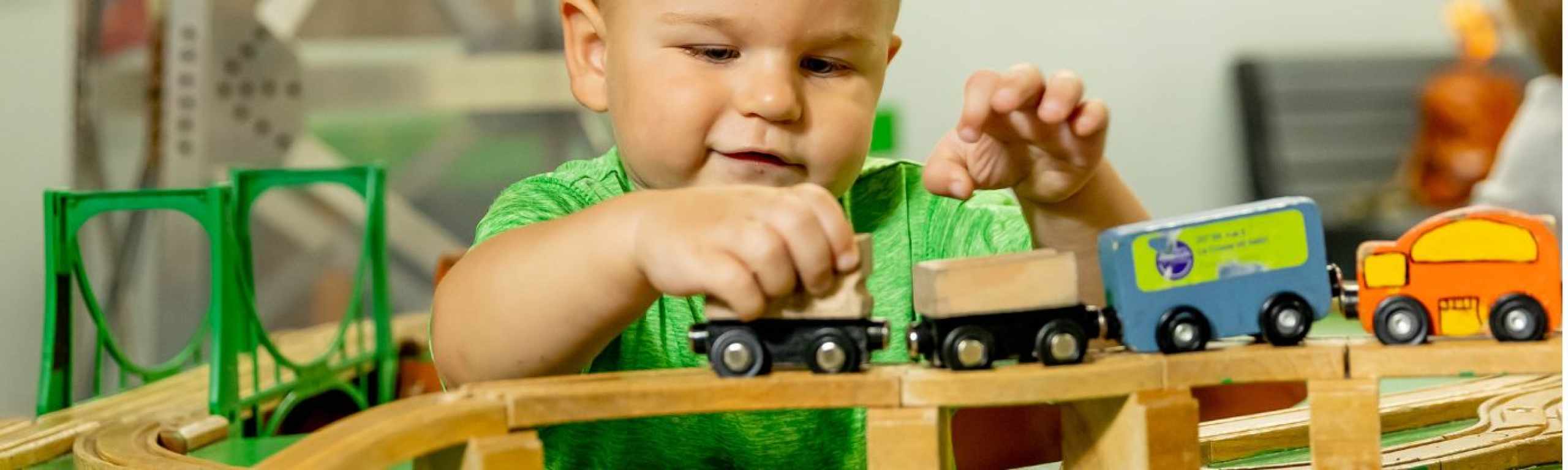 Child Playing Trains