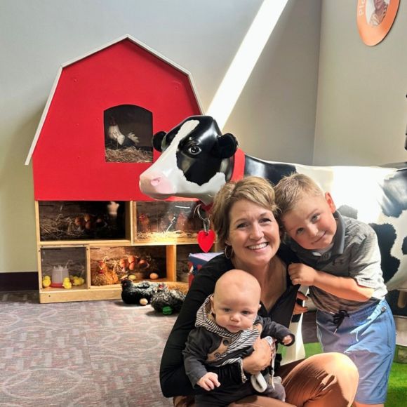 Children playing in a treehouse